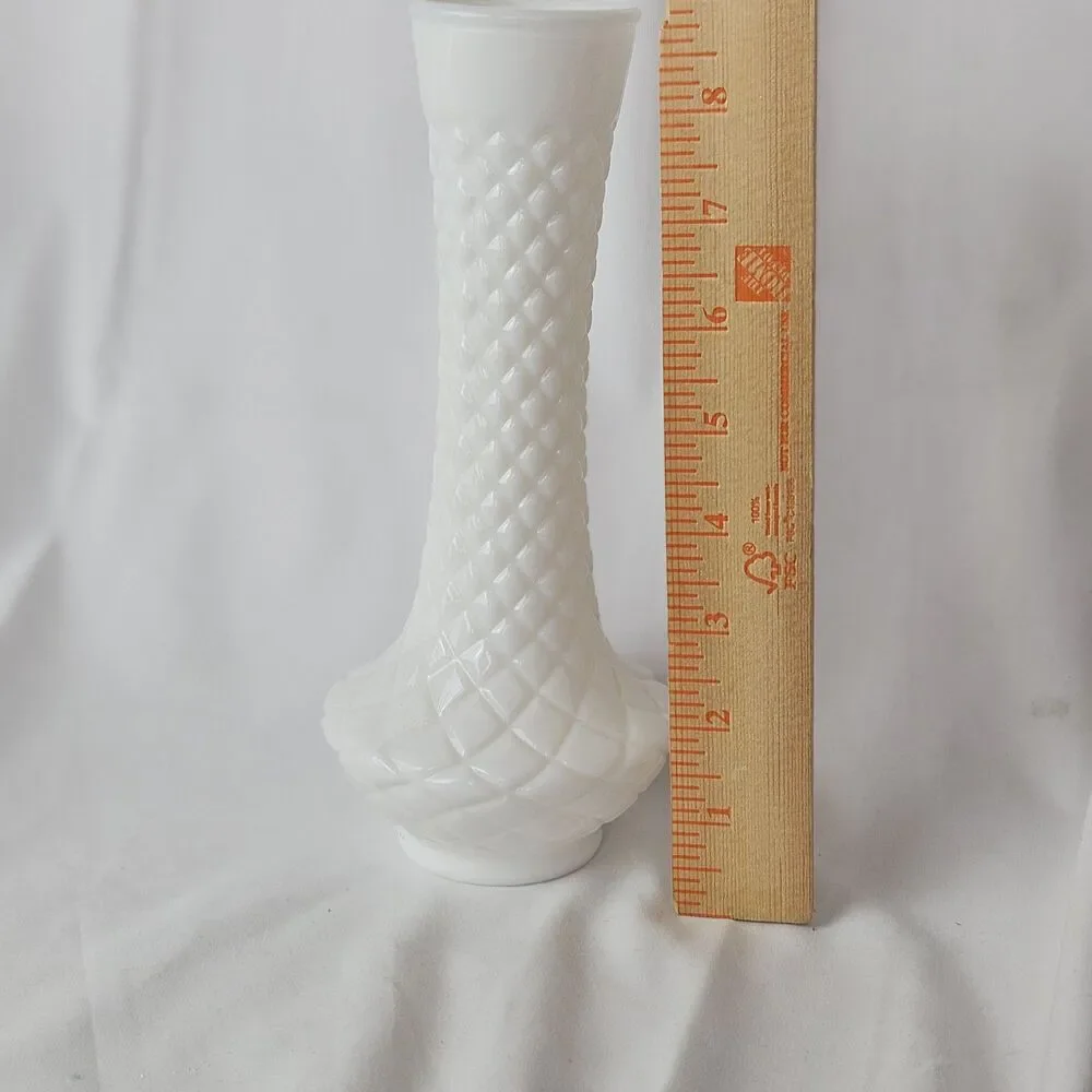 Vintage Milk Glass Vase 9